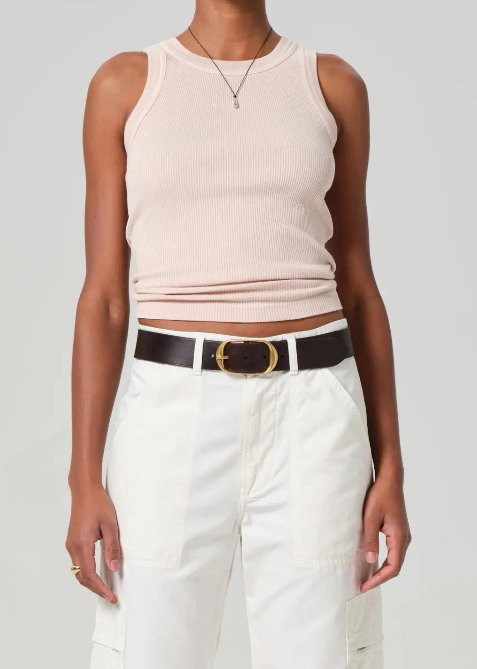 Isabel Rib Tank Muted Rose