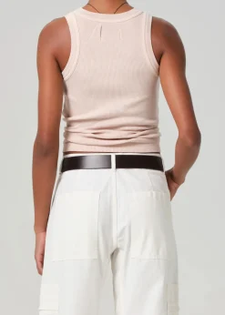 Isabel Rib Tank Muted Rose