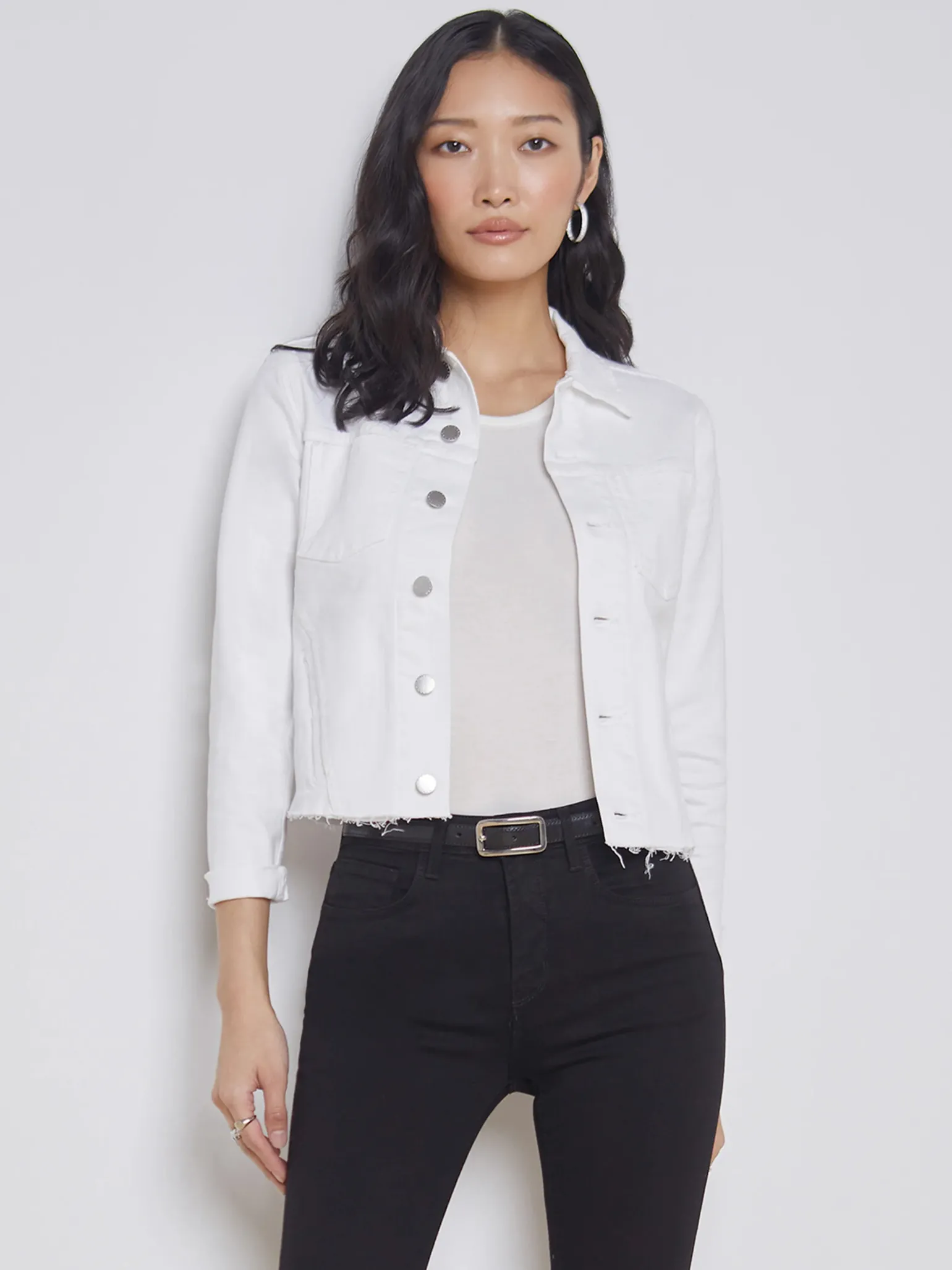Janelle Slim Raw Jacket Blanc