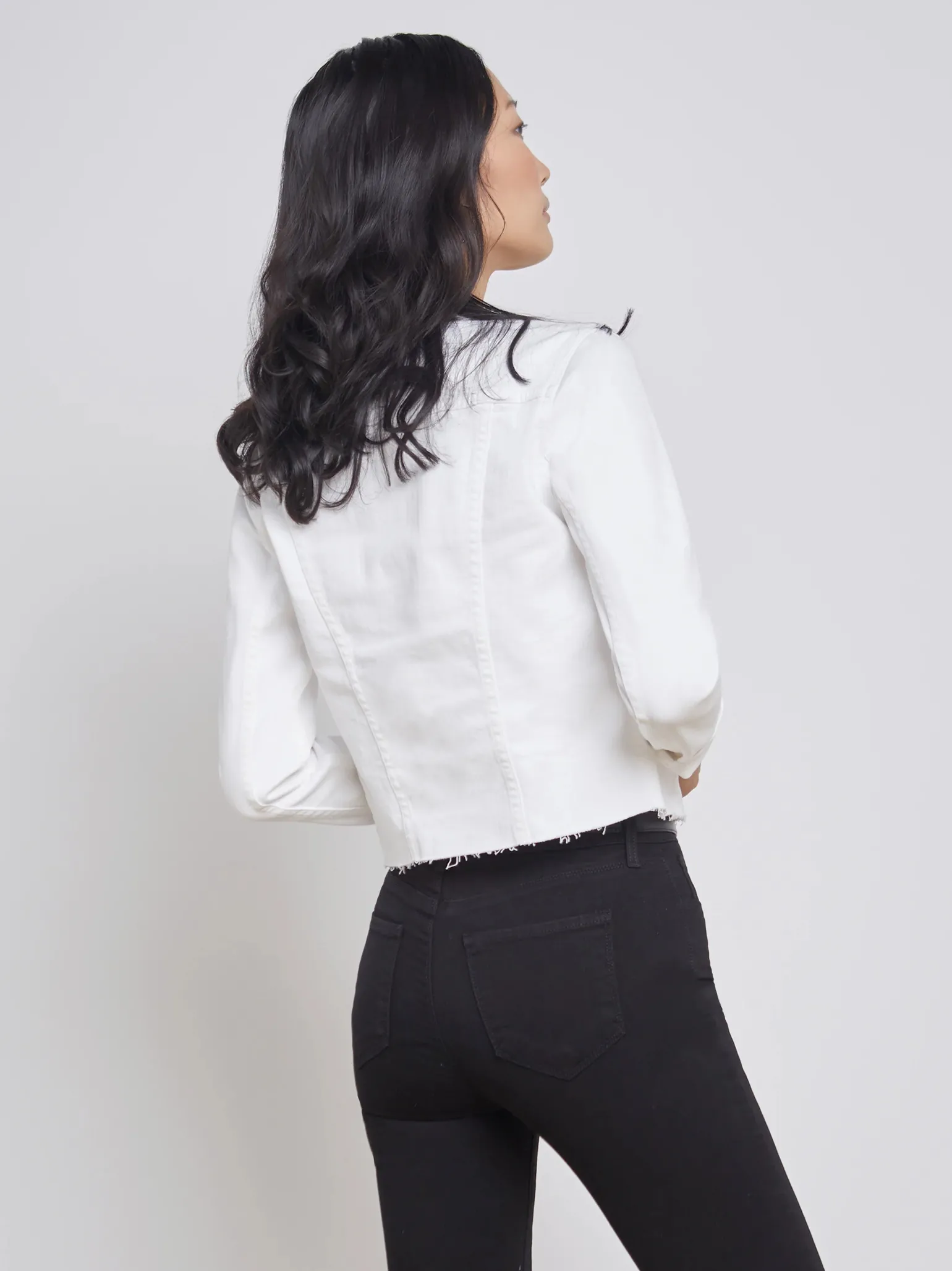 Janelle Slim Raw Jacket Blanc
