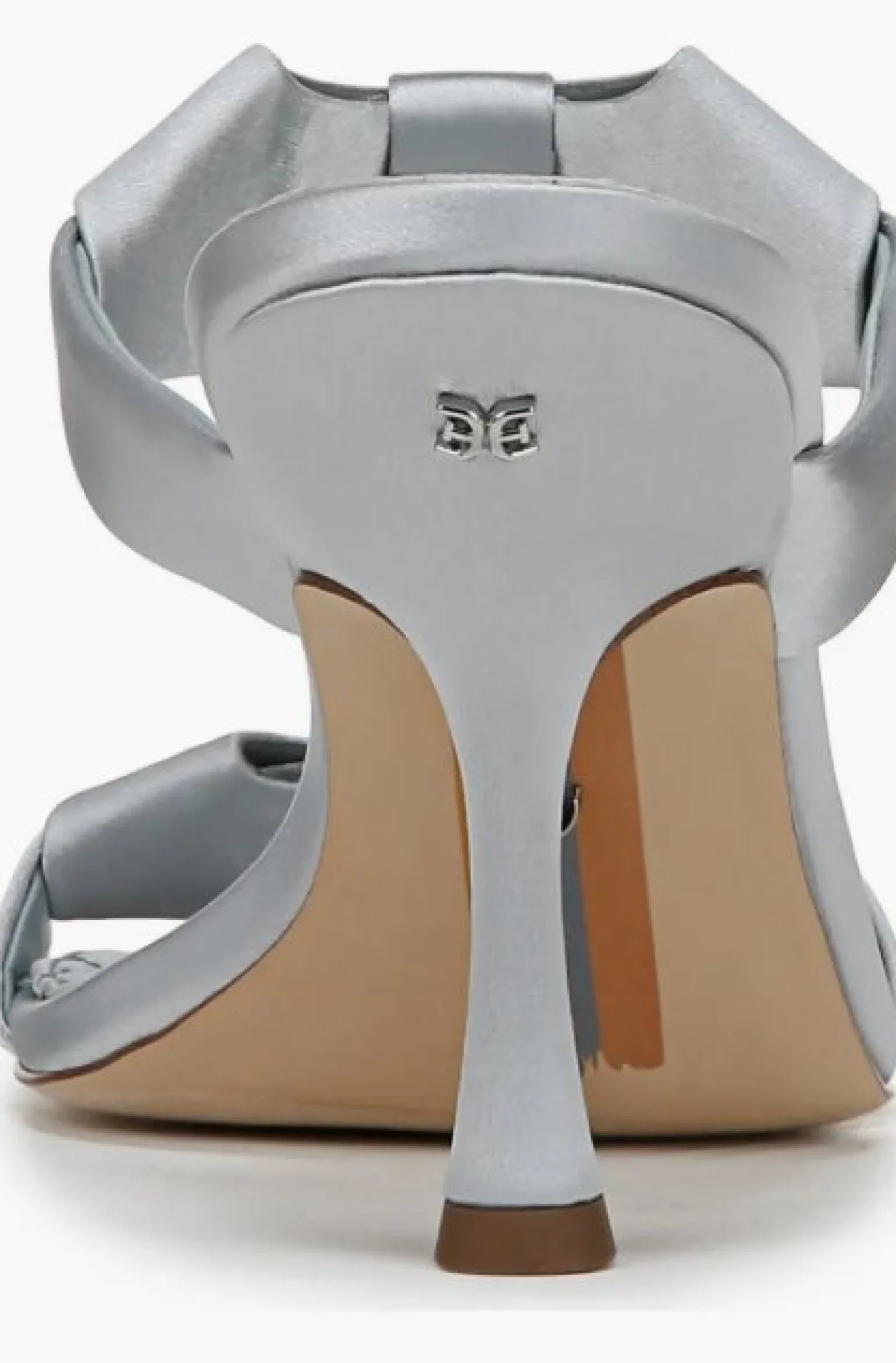 Jasmine Double Strap Heel Cape Blue Satin