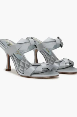Jasmine Double Strap Heel Cape Blue Satin