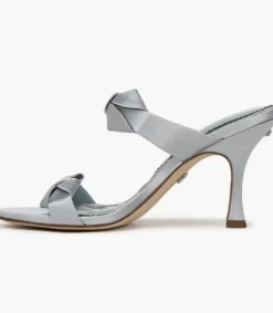 Jasmine Double Strap Heel Cape Blue Satin