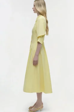 Jazz Pintuck Midi Dress Buttercream