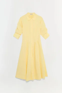 Jazz Pintuck Midi Dress Buttercream