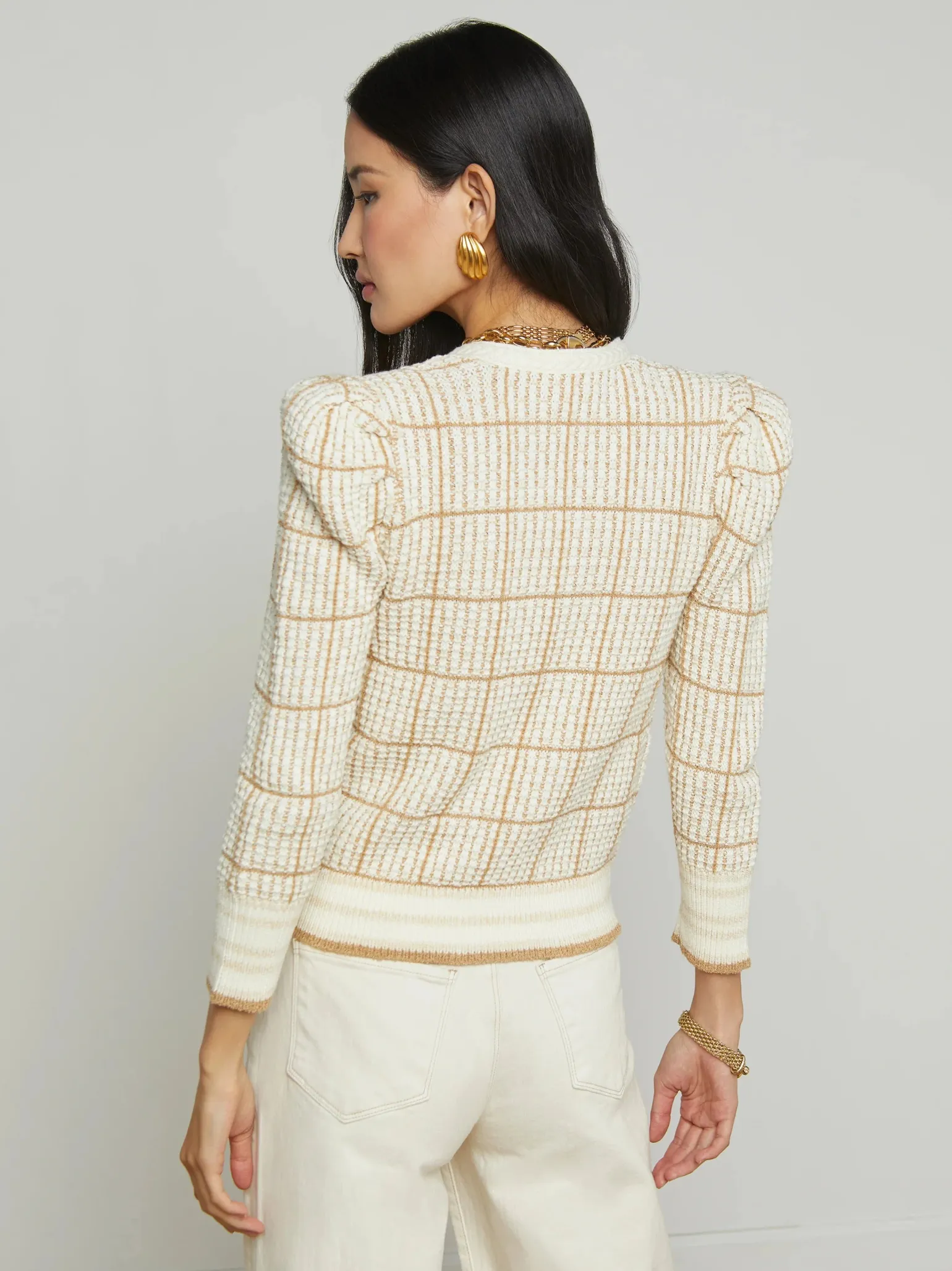Jenni Cardigan Ivory/Cappuccino Multi