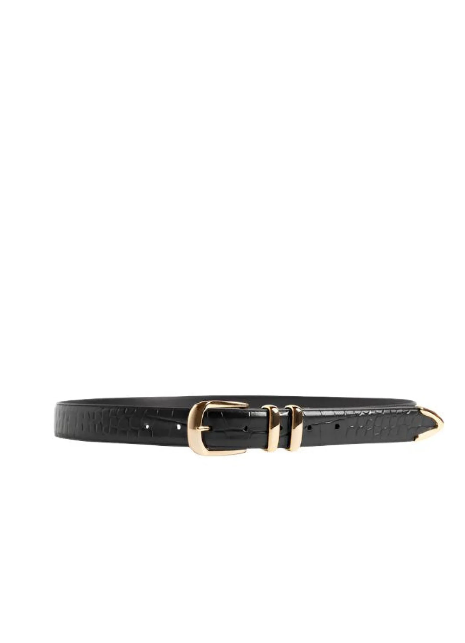 Jordan Croc Embossed Belt Black/Gold