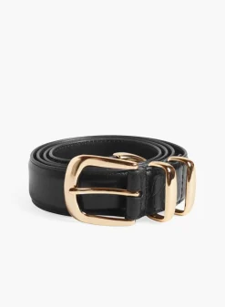 Jordan Croc Embossed Belt Black/Gold