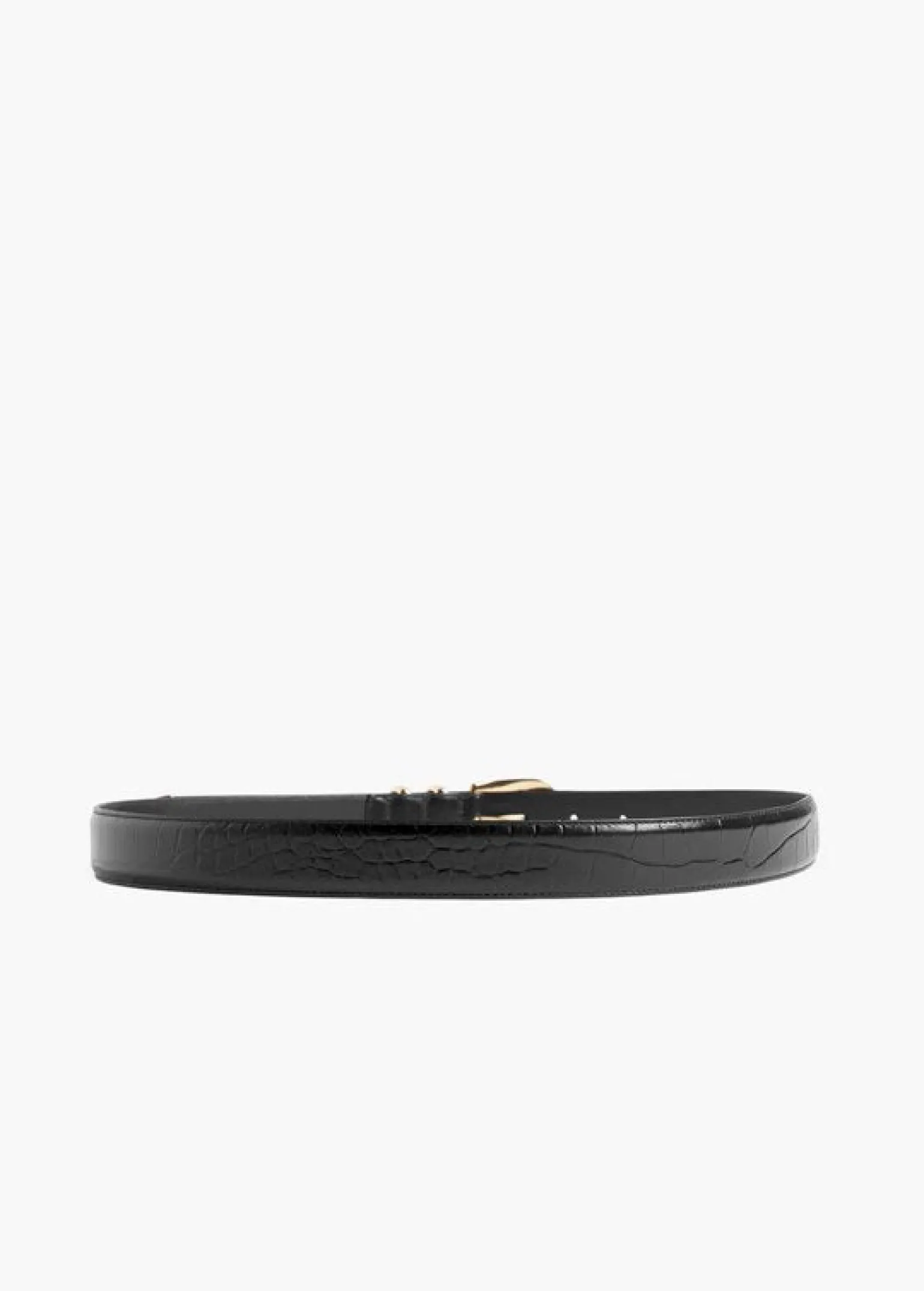 Jordan Croc Embossed Belt Black/Gold