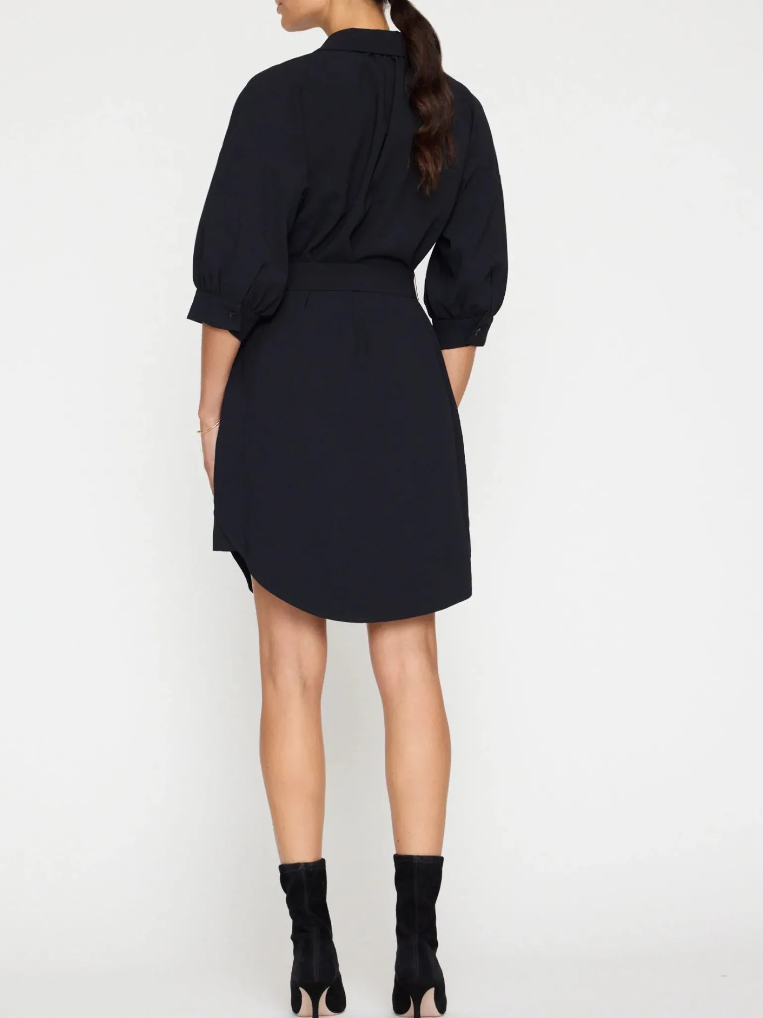 Kate Crepe Belted Dress Black Onyx