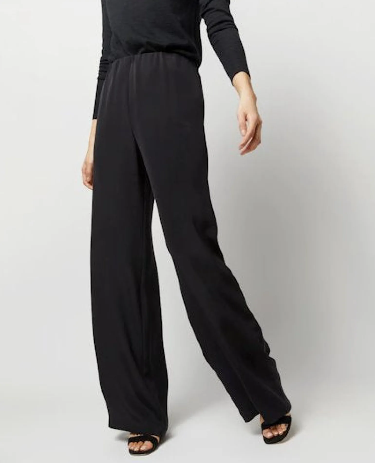 Kelly Pant Black Silk Crepe de Chine