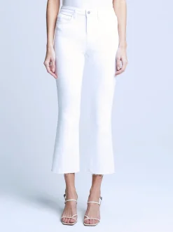 Kendra Crop Flare Blanc
