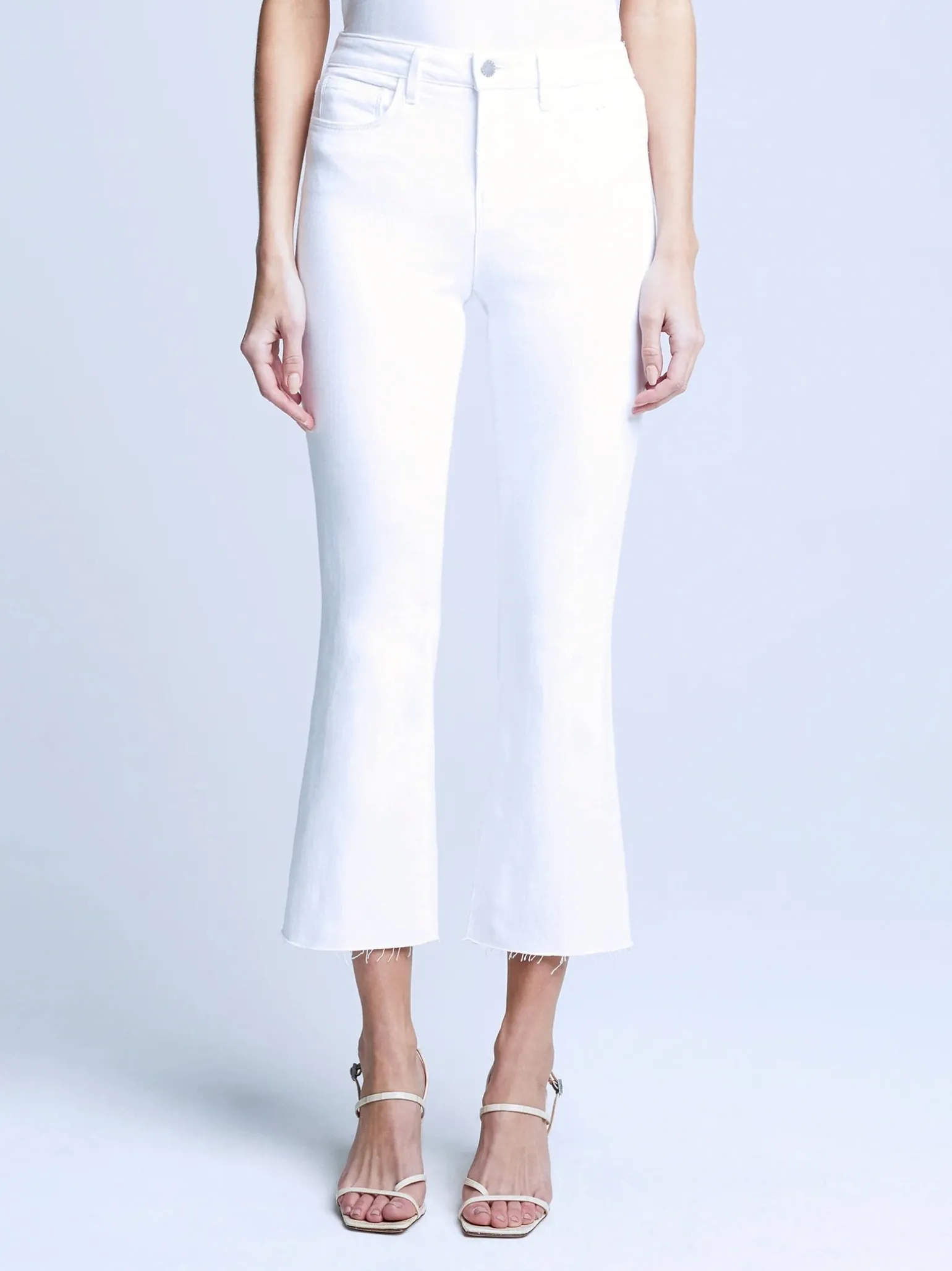 Kendra Crop Flare Blanc
