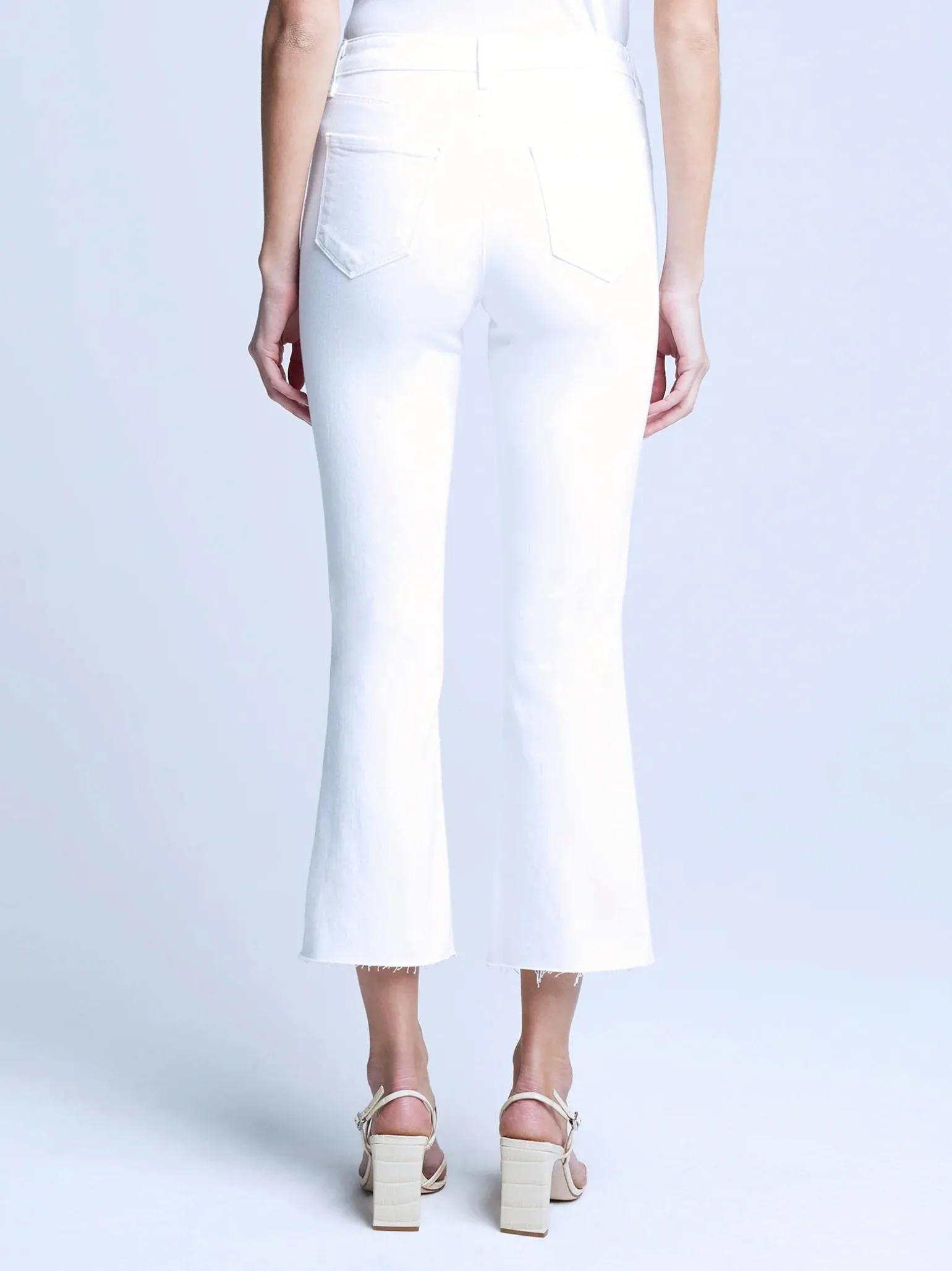 Kendra Crop Flare Blanc
