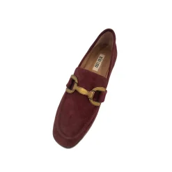 Kid Suede Loafers Burgundy
