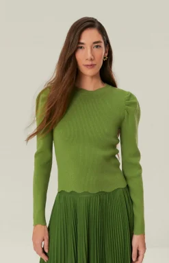 Knit Blouse Green