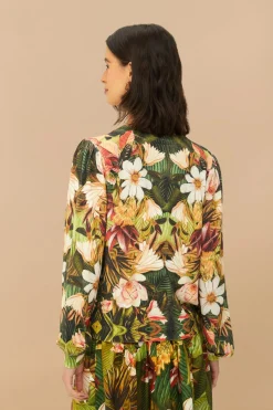 Knit Cardigan Botanical Forest