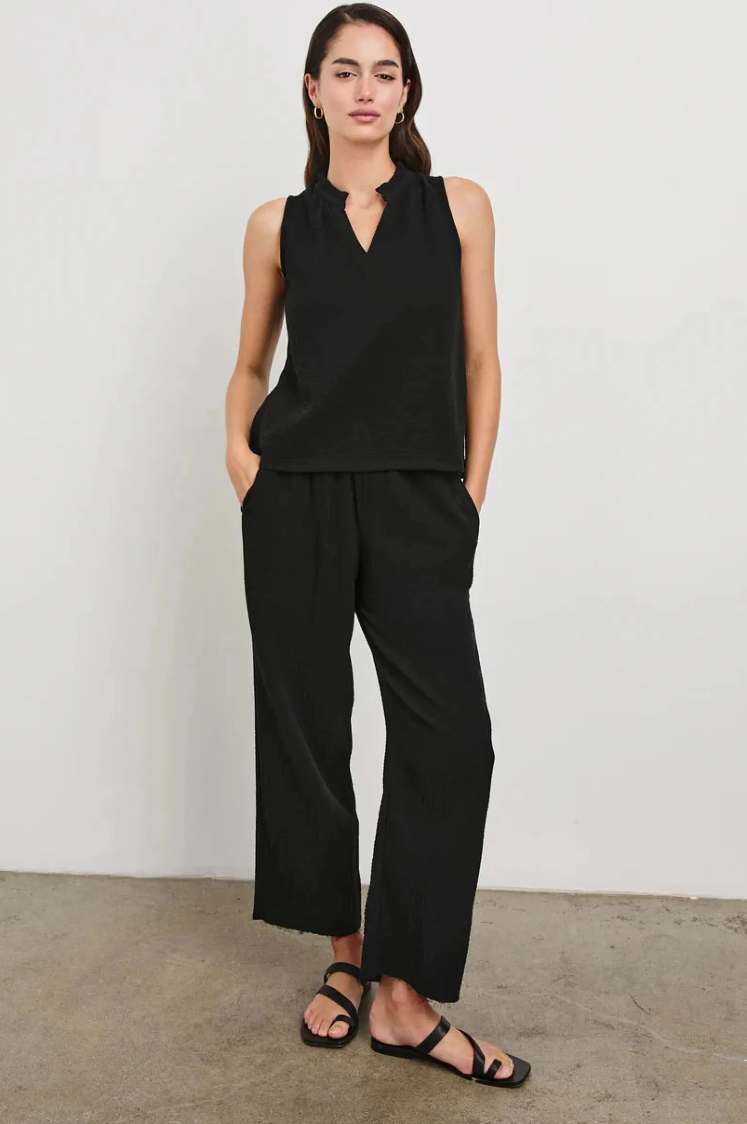 Leon Crop Pant Black Gauze