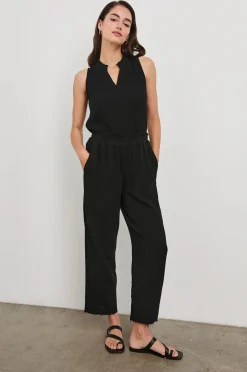 Leon Crop Pant Black Gauze