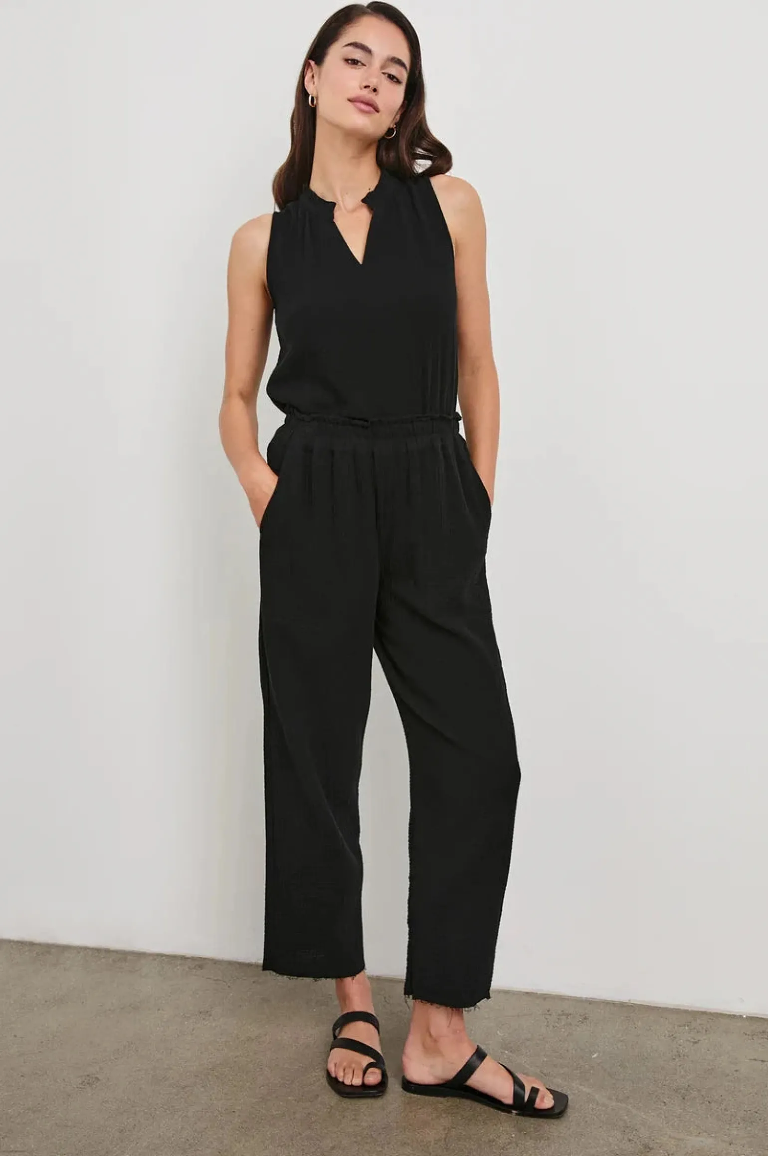 Leon Crop Pant Black Gauze