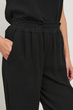 Leon Crop Pant Black Gauze