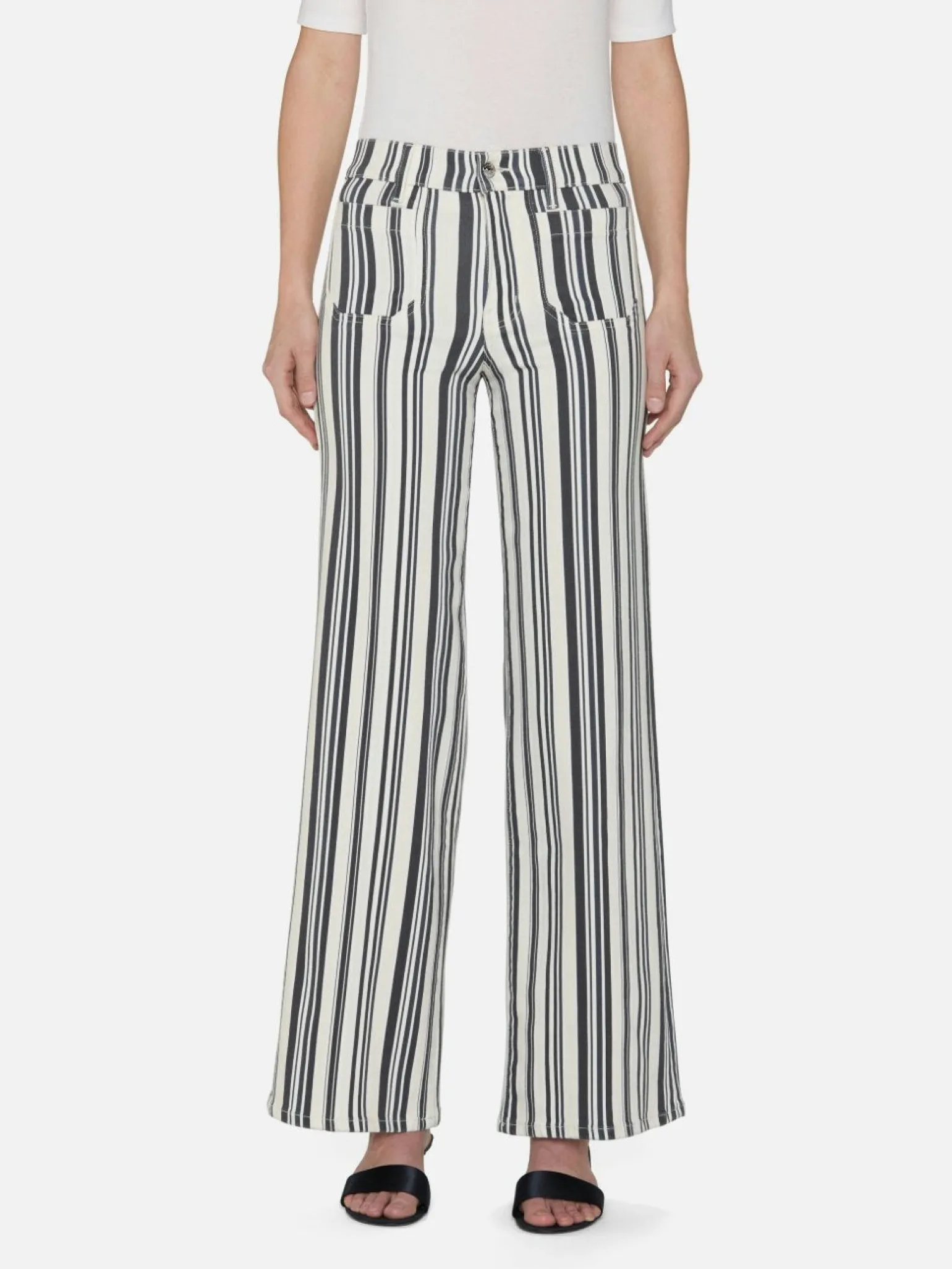 Le Slim Palazzo Modernist Pocket Navy Stripe