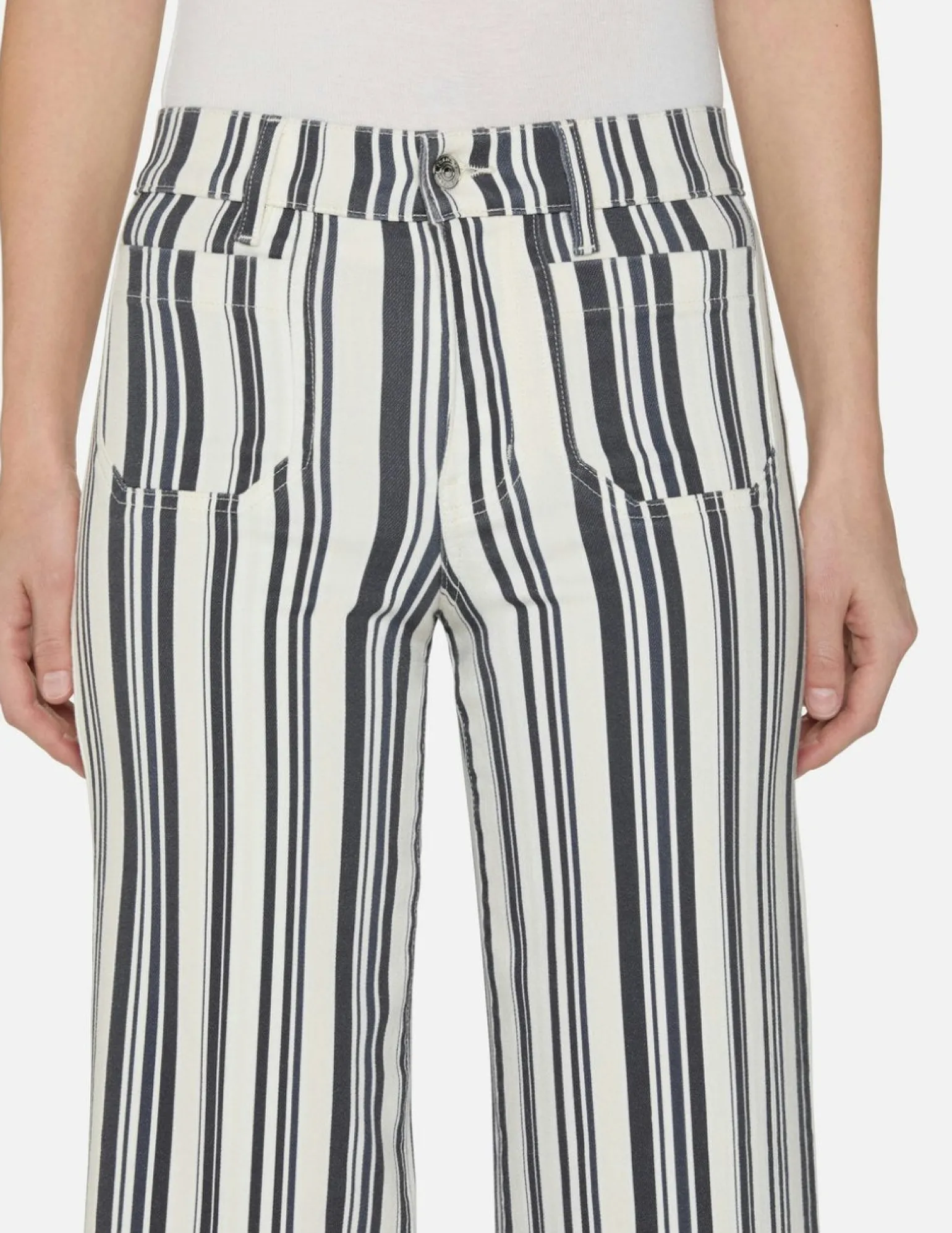 Le Slim Palazzo Modernist Pocket Navy Stripe