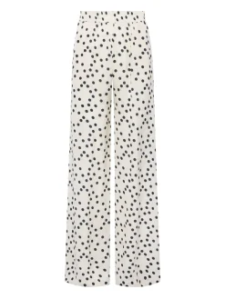Lillian Wide Leg Pant Ecru/Black Polka Dot