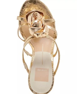 Linzy Gold Crackled Leather