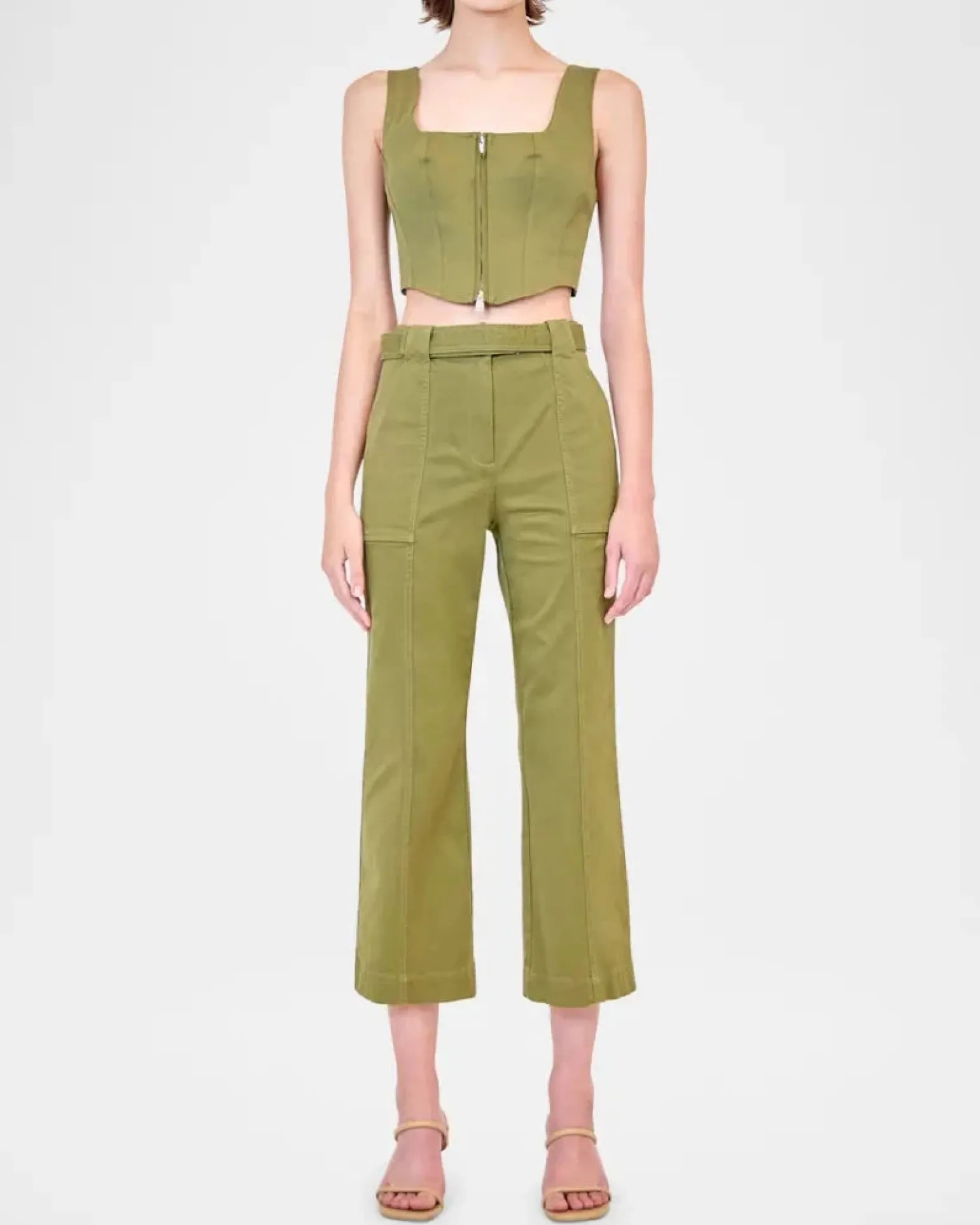 Liza Cropped Pant Army Green
