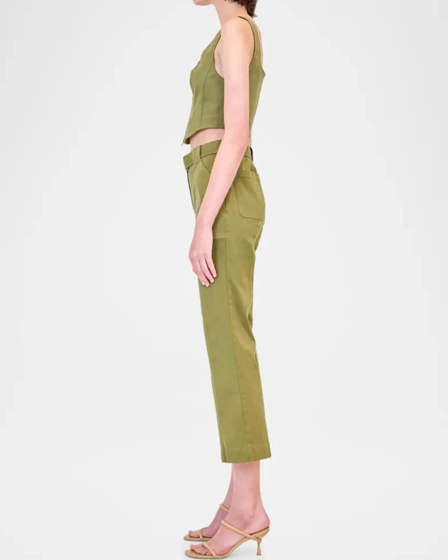 Liza Cropped Pant Army Green
