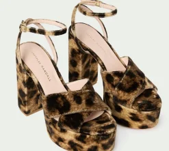 Loretta Leopard Velvet Platform Sandal