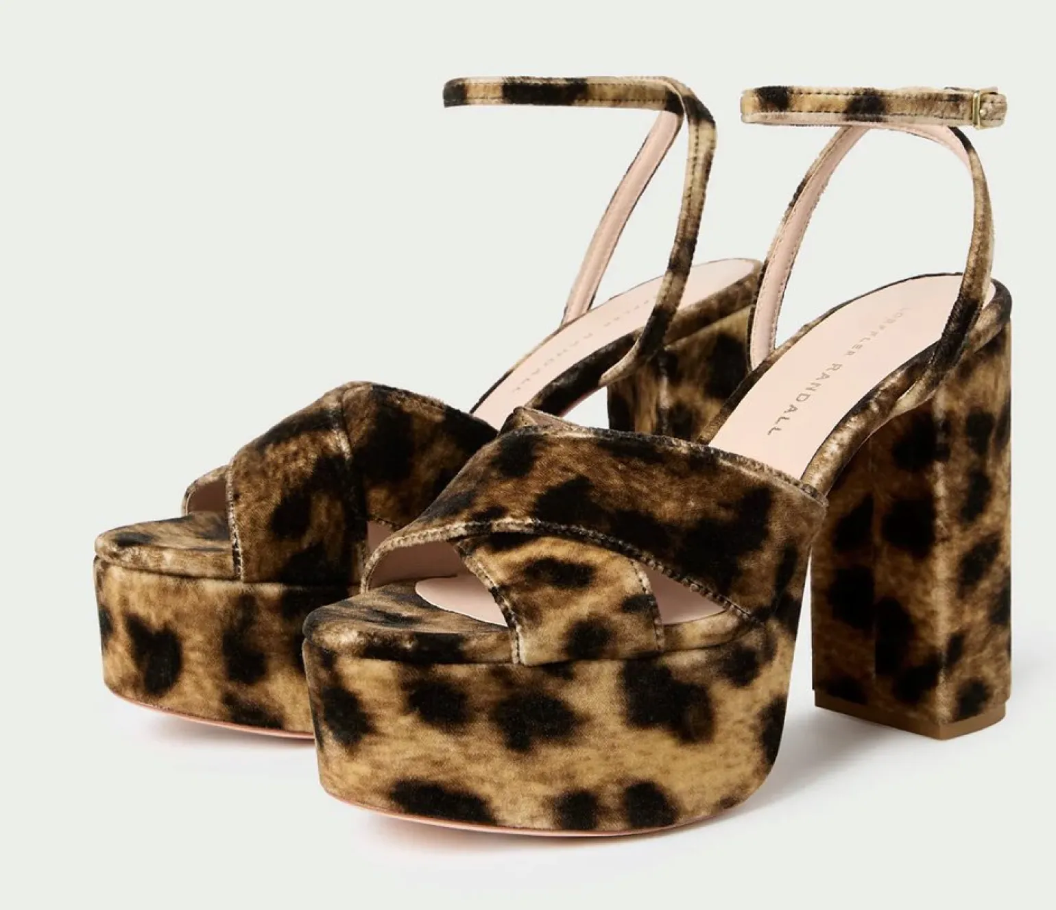 Loretta Leopard Velvet Platform Sandal