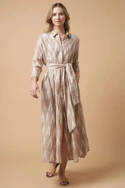 Luciana Ikat Dress Khaki