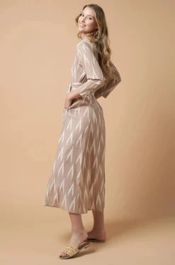 Luciana Ikat Dress Khaki