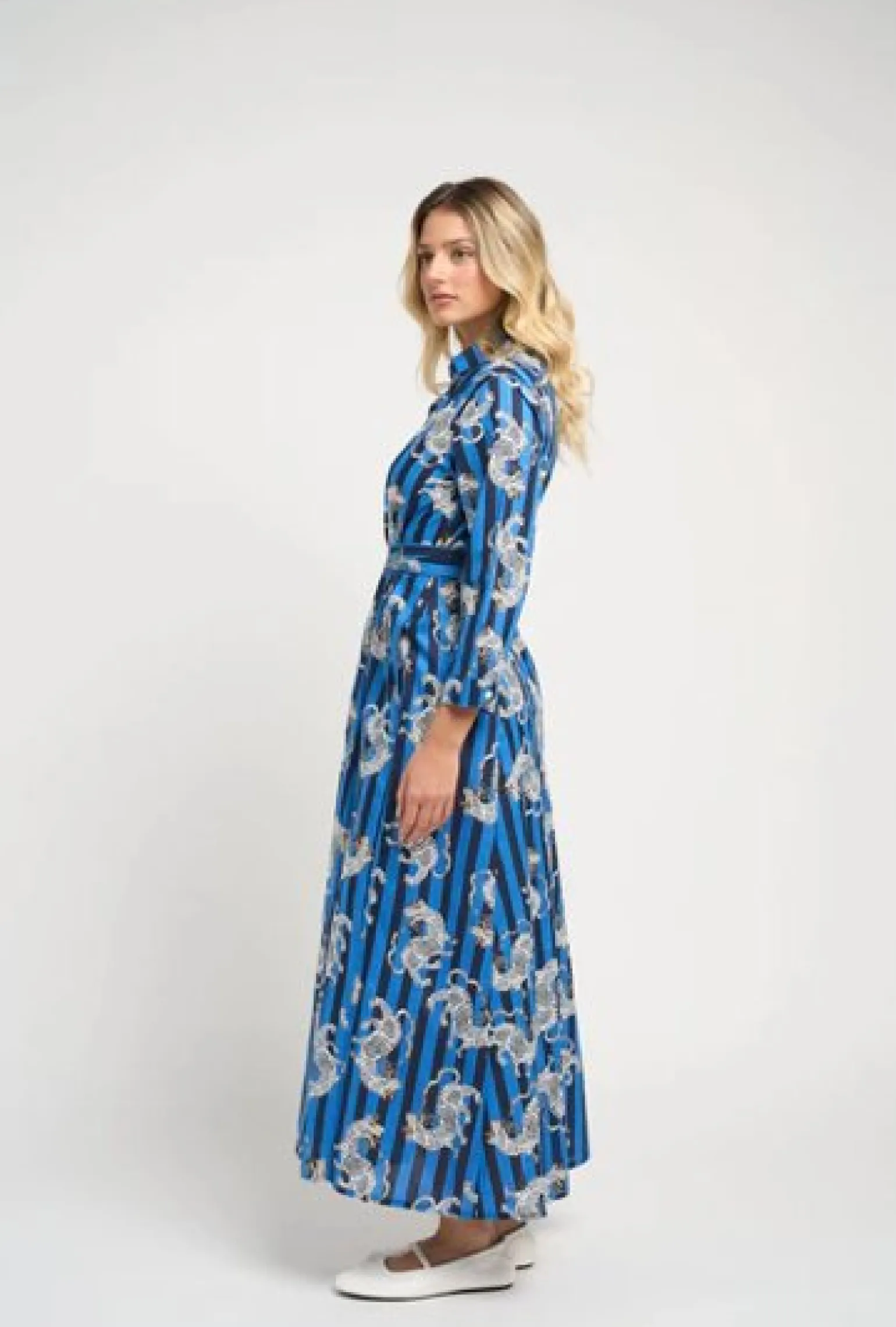 Luciana Tibet Dragon Dress Navy