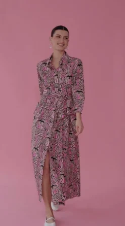 Luciana Tiger Dress Peach