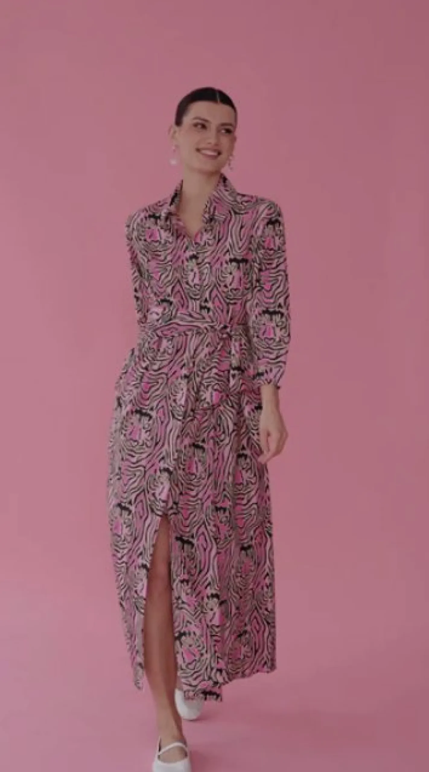 Luciana Tiger Dress Peach