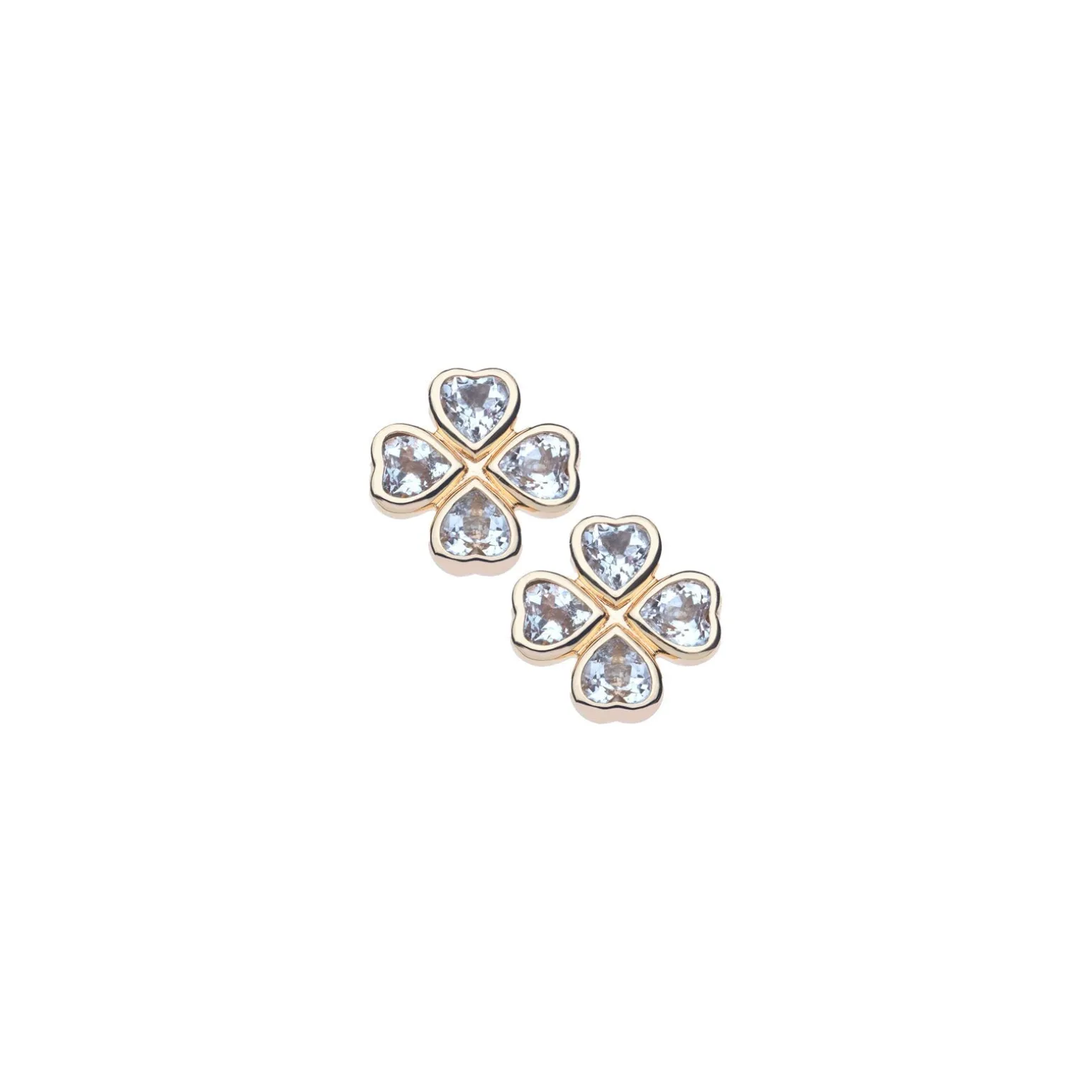Lucky Clover Heart Earrings White