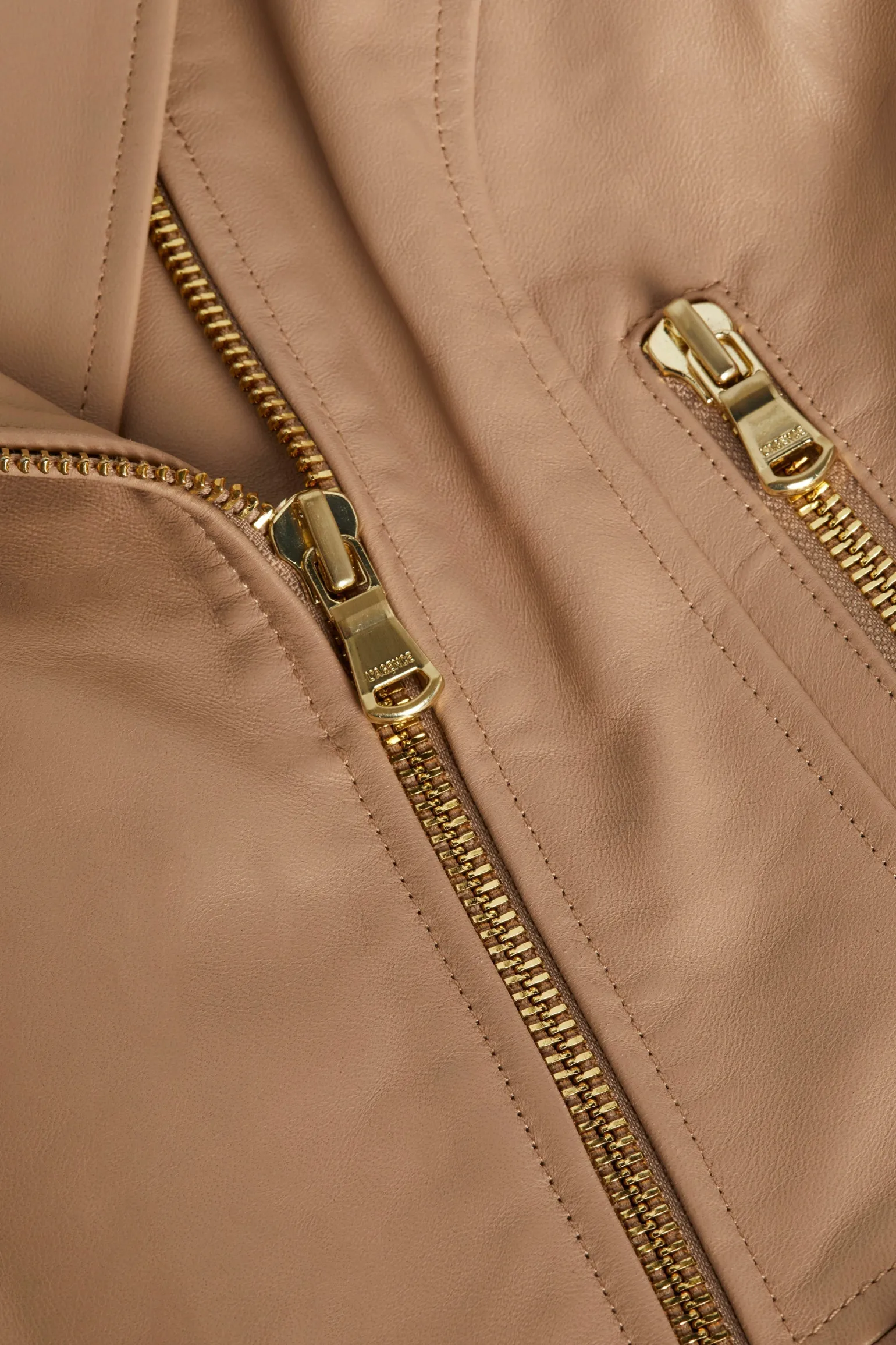 Lyric Peplum Biker Jacket Cappuccino