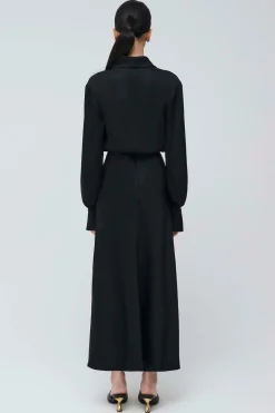 Maisey Long Sleeve V-Neck Blouse Black