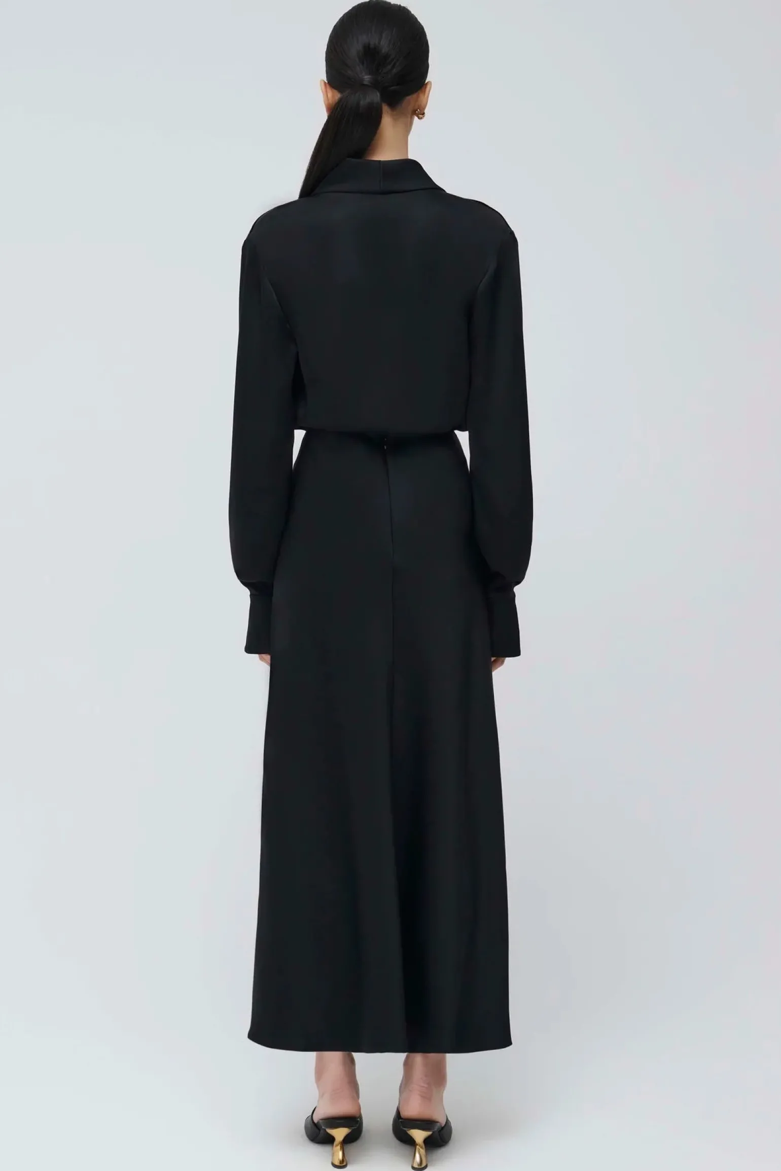 Maisey Long Sleeve V-Neck Blouse Black