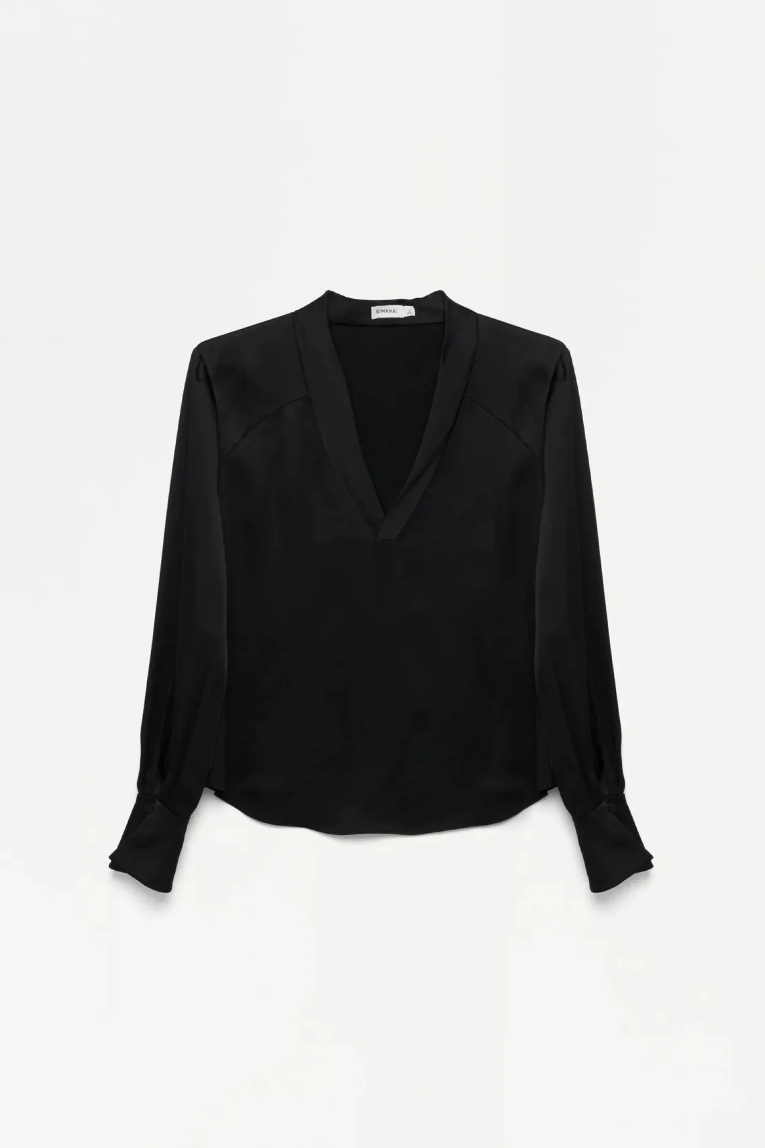 Maisey Long Sleeve V-Neck Blouse Black