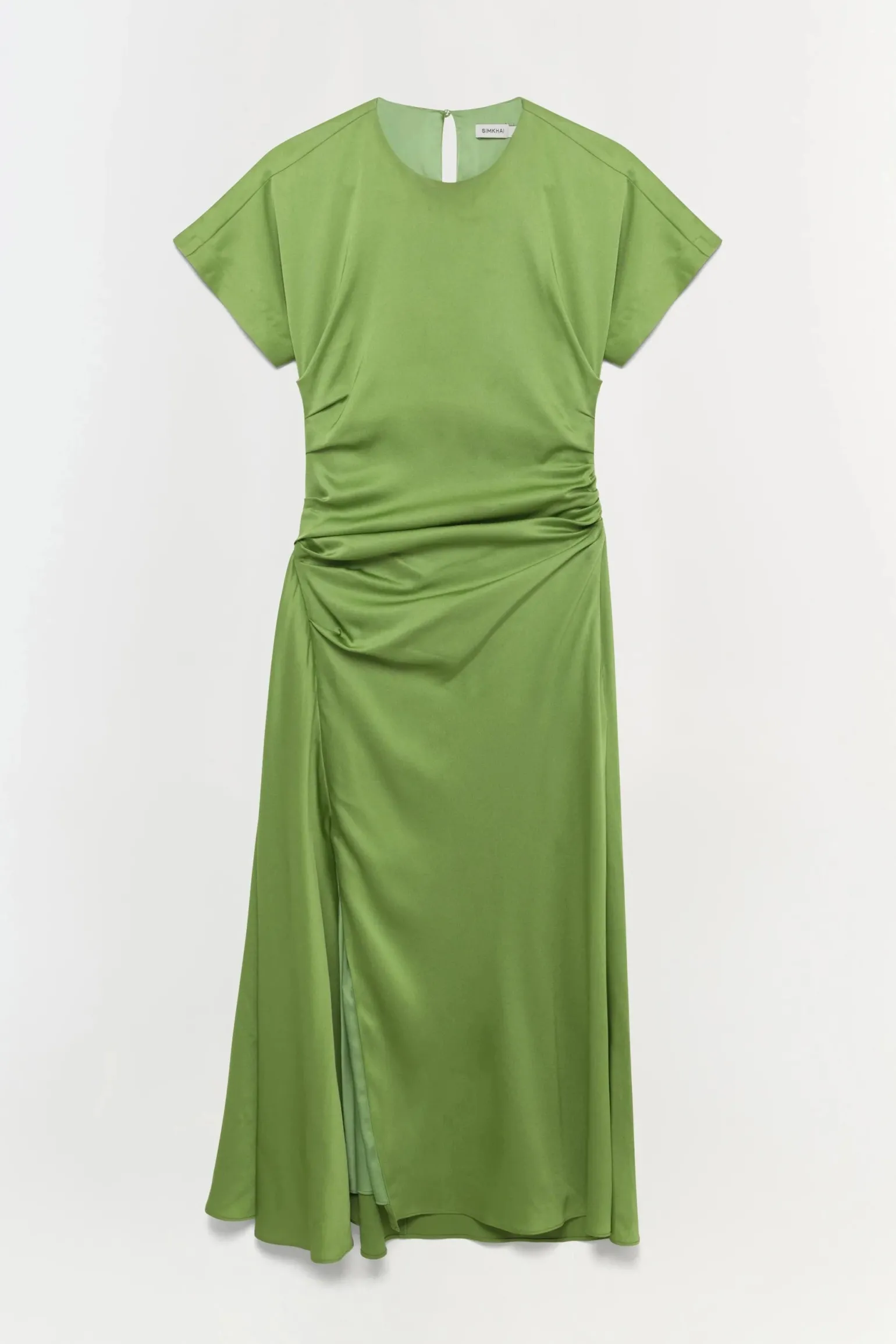 Marabella Satin Midi Dress Deep Peridot