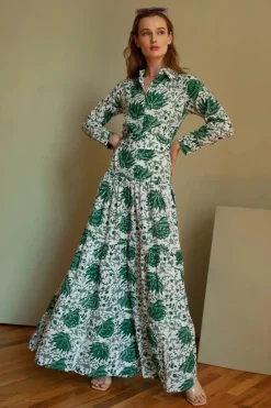 Meredith Floral Dress Green