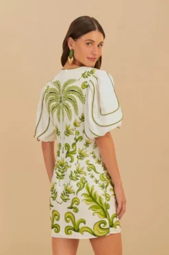 Milani Off-White V-Neck Short Sleeve Mini Dress