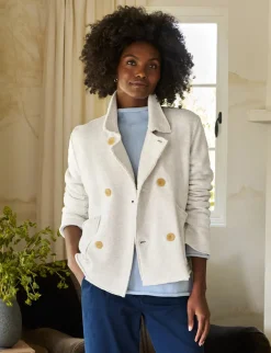 Mini Belfast Crop Fleece Peacoat Heather White Melange