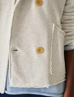 Mini Belfast Crop Fleece Peacoat Heather White Melange