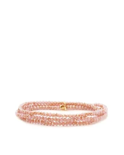 Mini Stretch Crystal Beaded Bracelet Peach