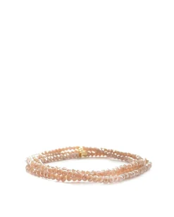 Mini Stretch Crystal Beaded Bracelet Taupe